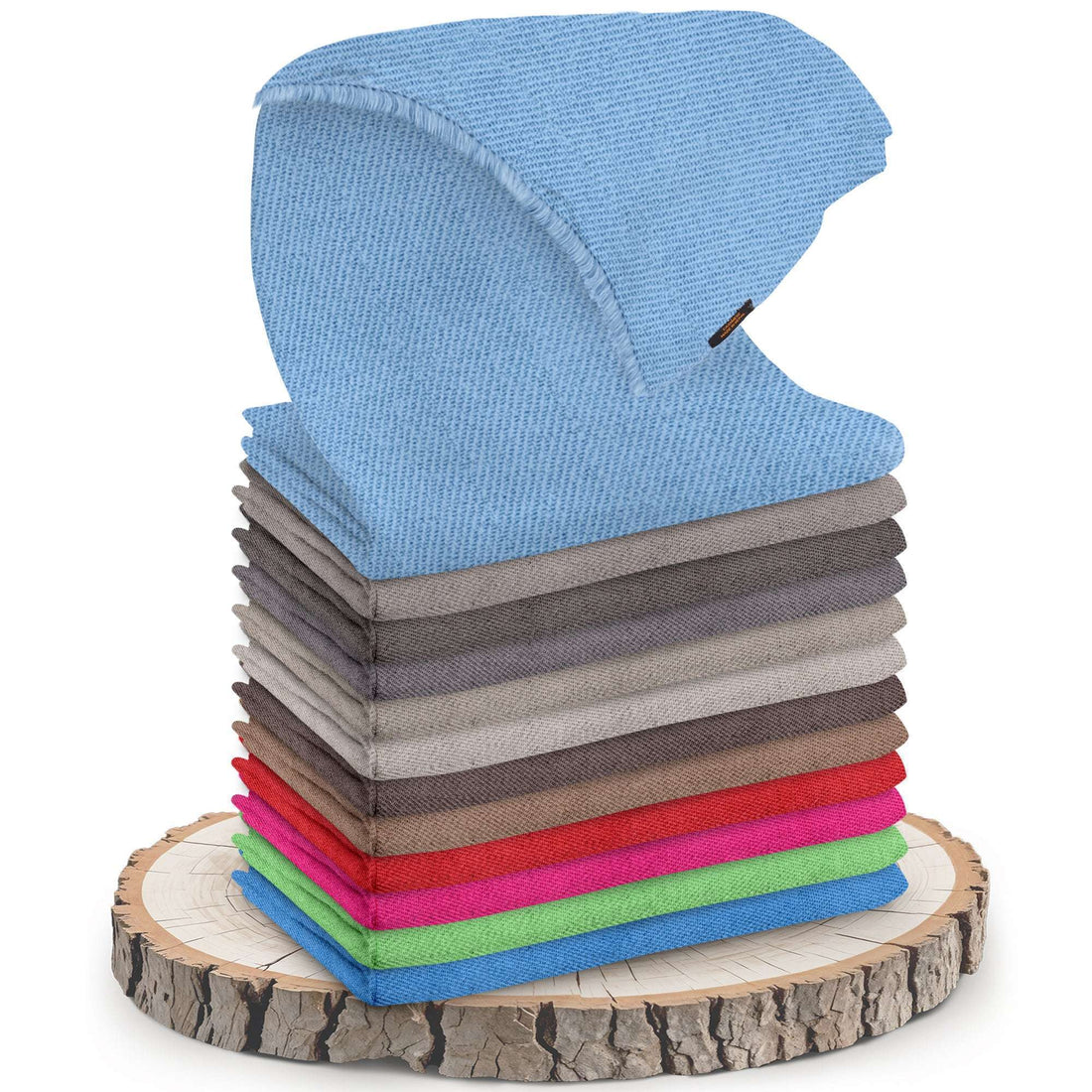 Kaschmirschal hellblau einfarbig