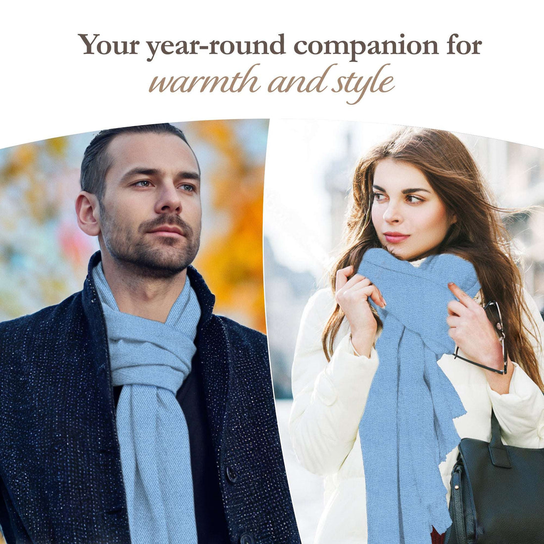 Kaschmirschal hellblau einfarbig