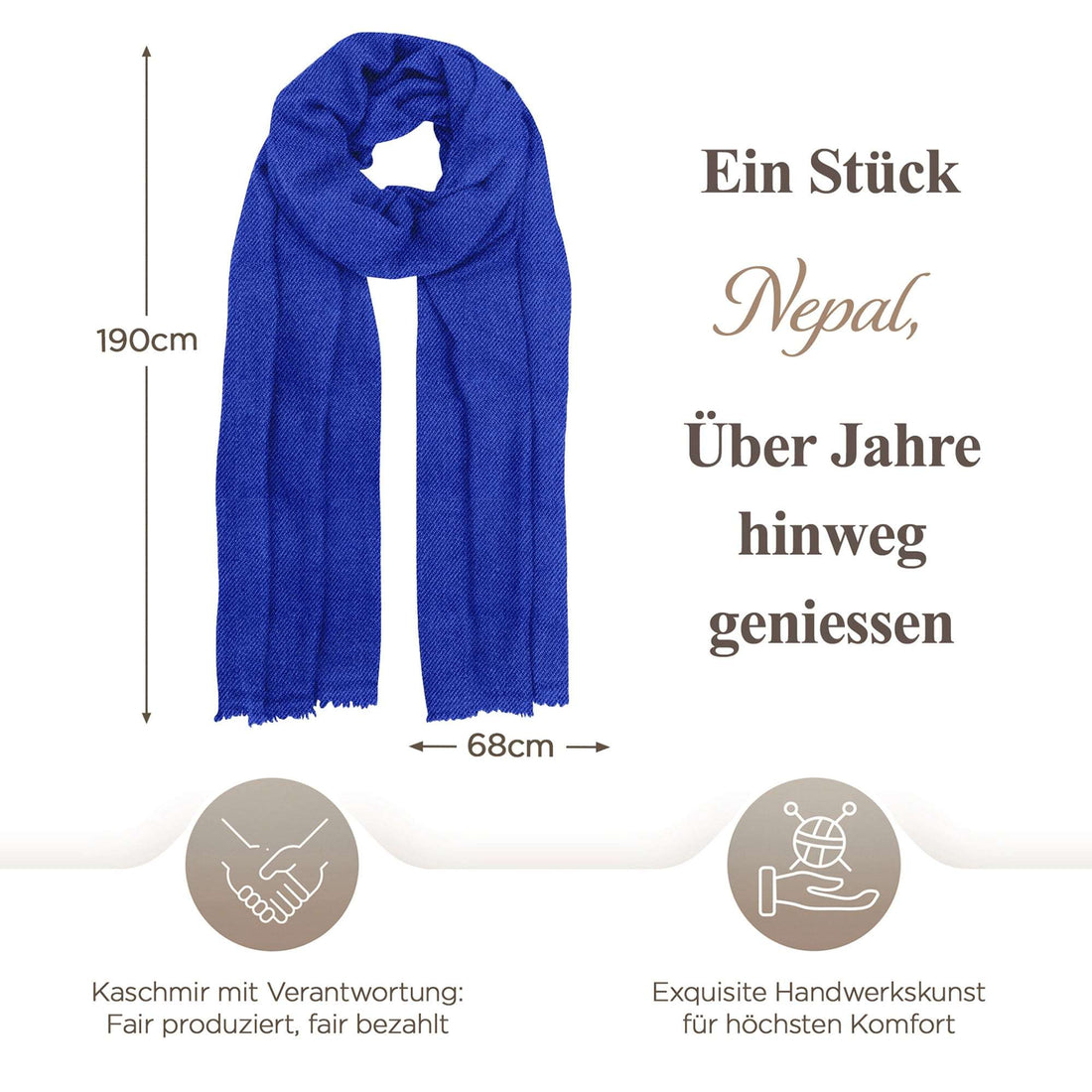 Kaschmirtuch blau einfarbig