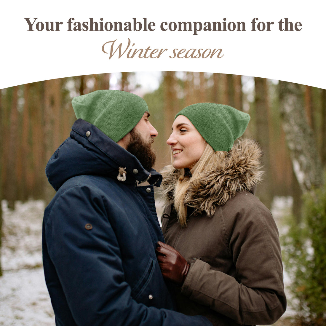 Kaschmirmütze Beanie glatt grün