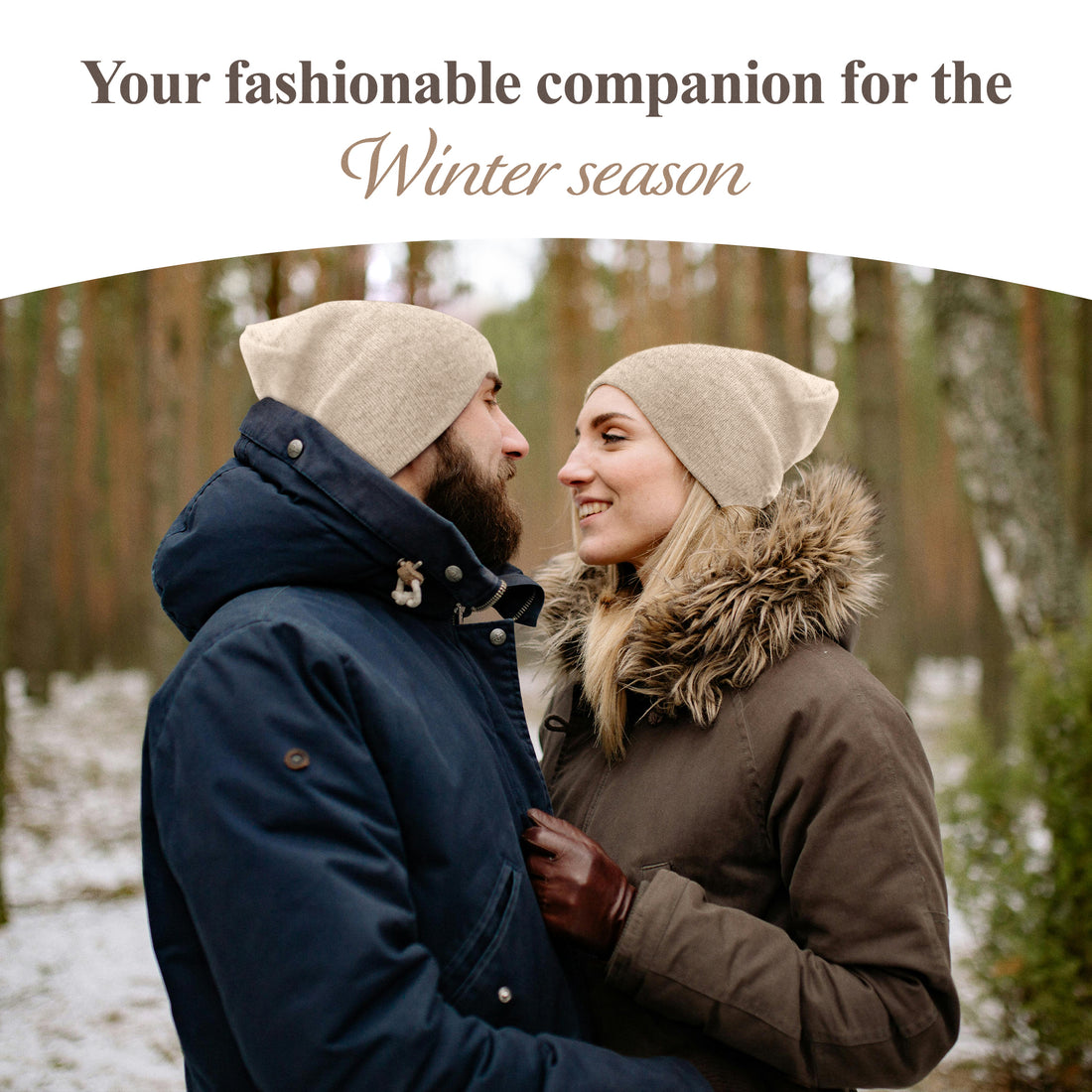 Kaschmirmütze Beanie glatt beige