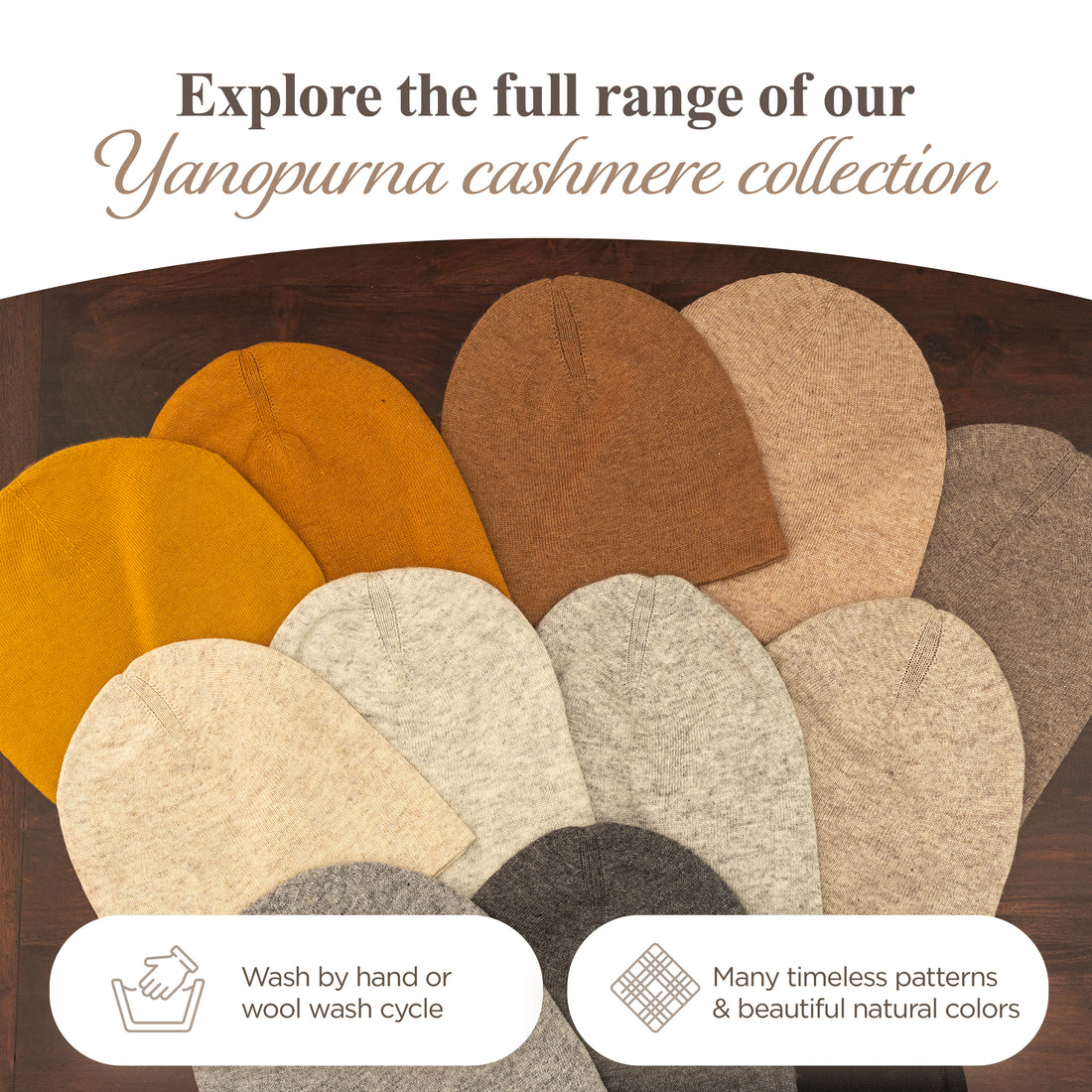 Kaschmirmütze Beanie glatt beige