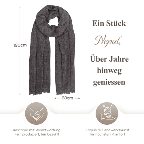 Kaschmirschal aus 100% Kaschmir – Schwarzgrau/ anthrazit, Einfarbig