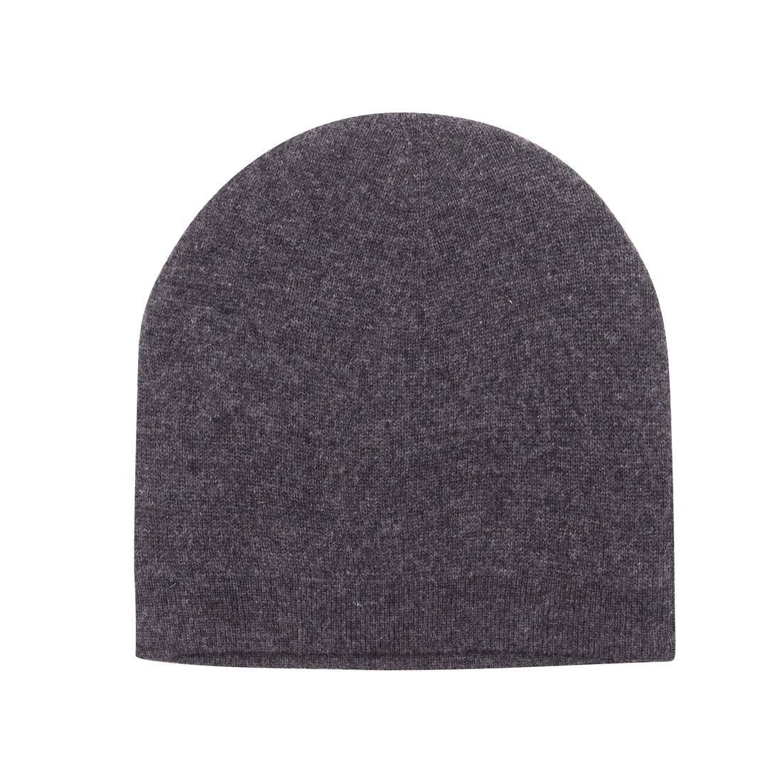 Kaschmirmütze Beanie glatt schwarzgrau