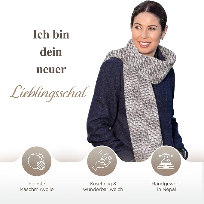 Kaschmirschal aus 100% Kaschmir – Schwarzgrau/ anthrazit, Karomuster/ kariert