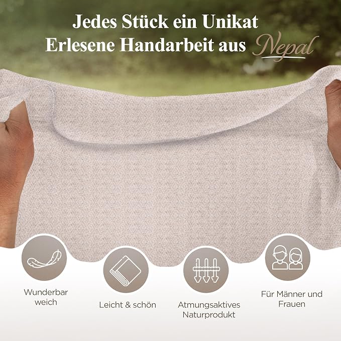 Kaschmirschal aus 100% Kaschmir – Weissgrau, Karomuster/ kariert