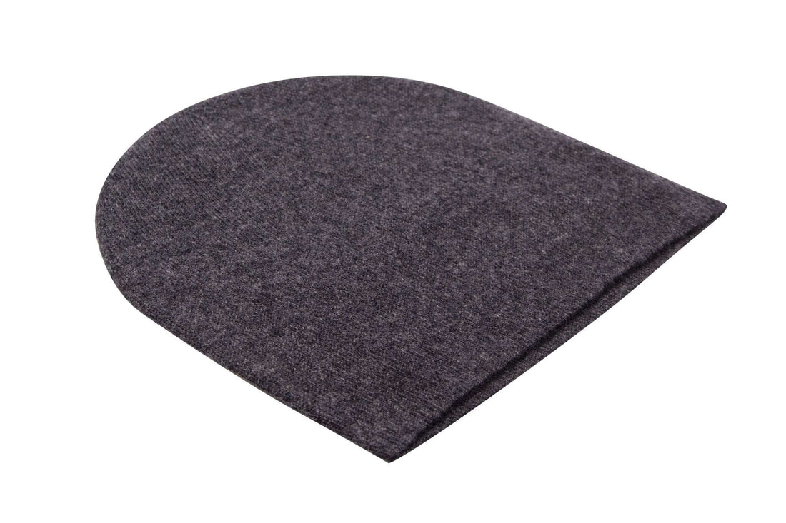 Kaschmirmütze Beanie glatt schwarzgrau