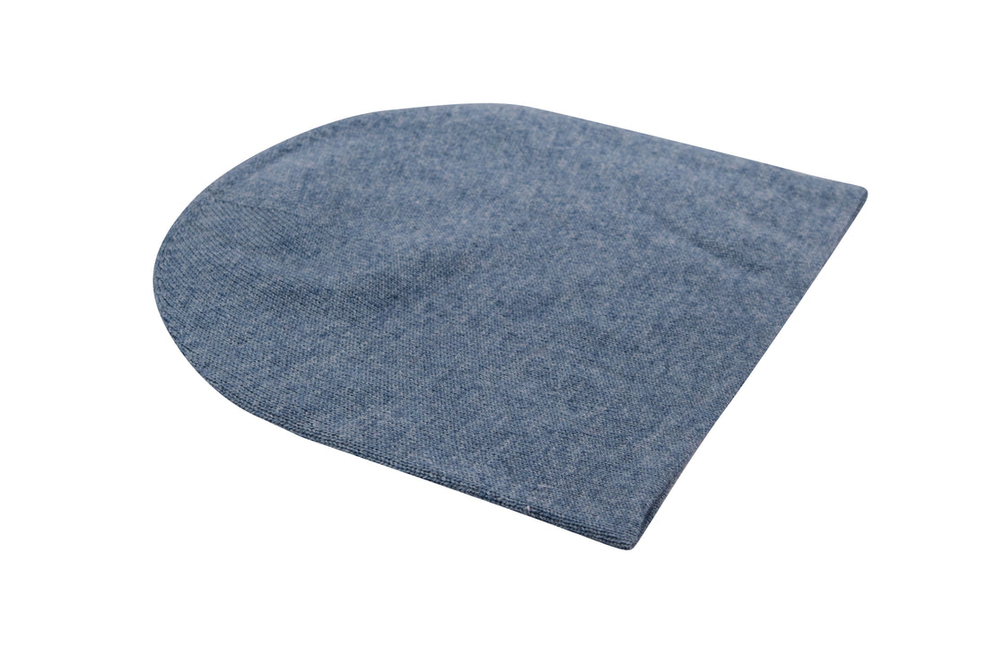 Kaschmirmütze Beanie glatt hellblau