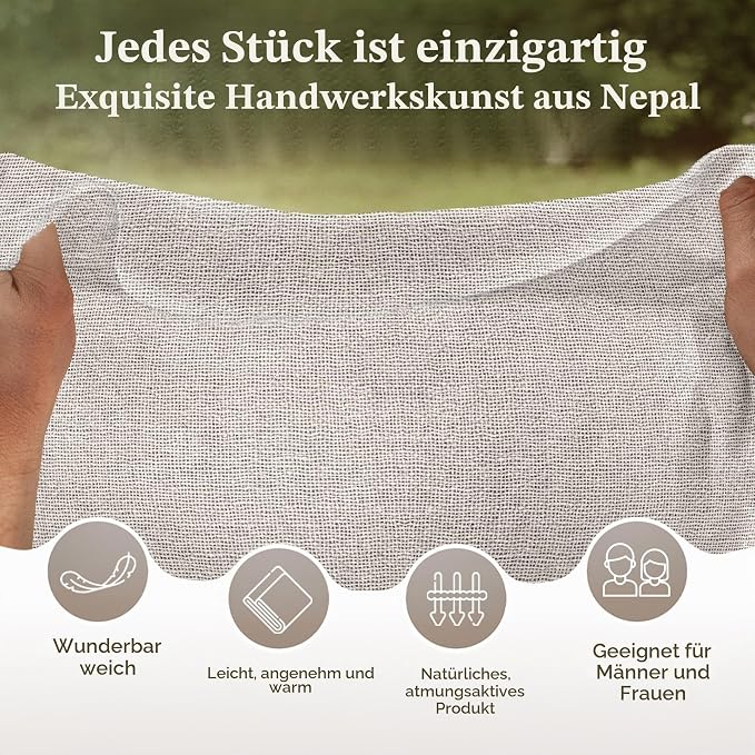 Kaschmirschal aus 100% Kaschmir – Weissgrau, Einfarbig