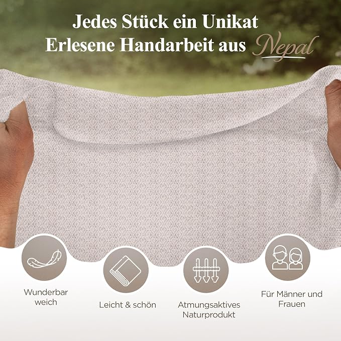 Kaschmirschal aus 100% Kaschmir – Hellgrau, Karomuster/ kariert