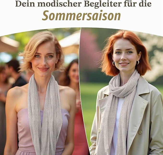 Kaschmirschal aus 100% Kaschmir – Weissgrau, Einfarbig