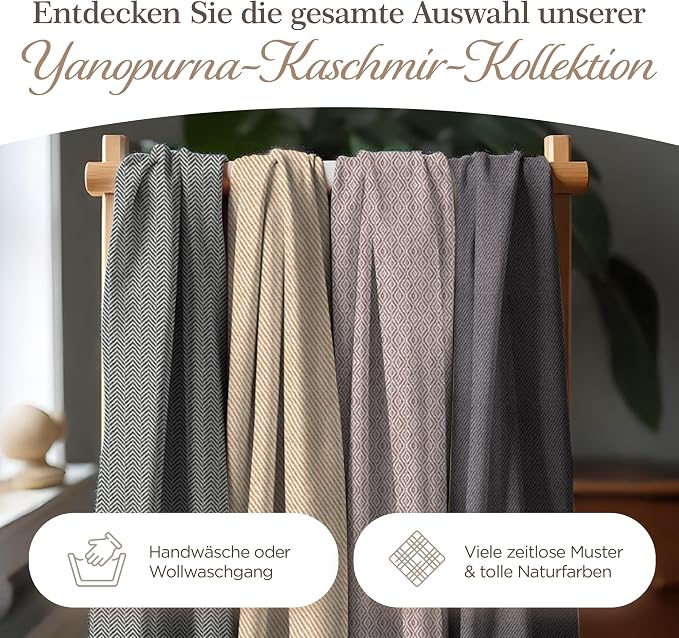 Kaschmirschal aus 100% Kaschmir – Grau, Karomuster/ kariert