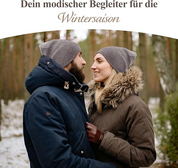 Kaschmirmütze aus 100% Kaschmir – Grau, glatt