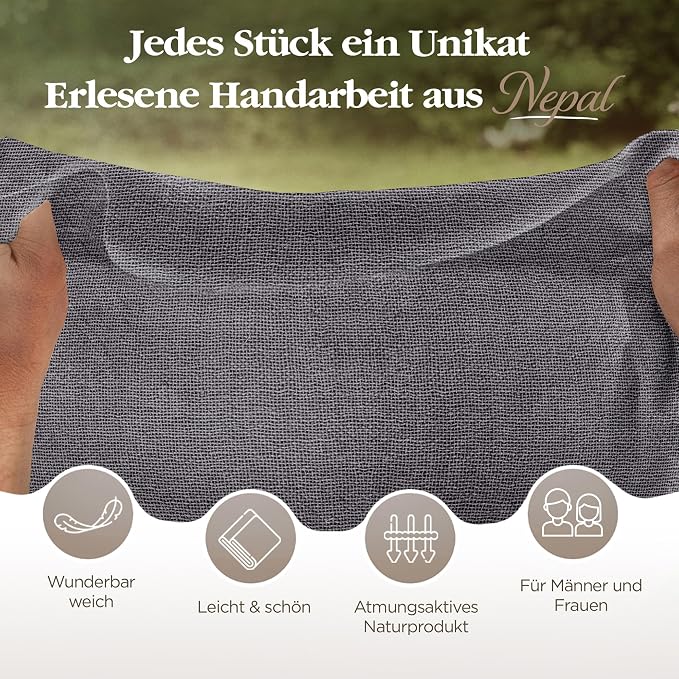Kaschmirschal aus 100% Kaschmir – Dunkelgrau, Einfarbig