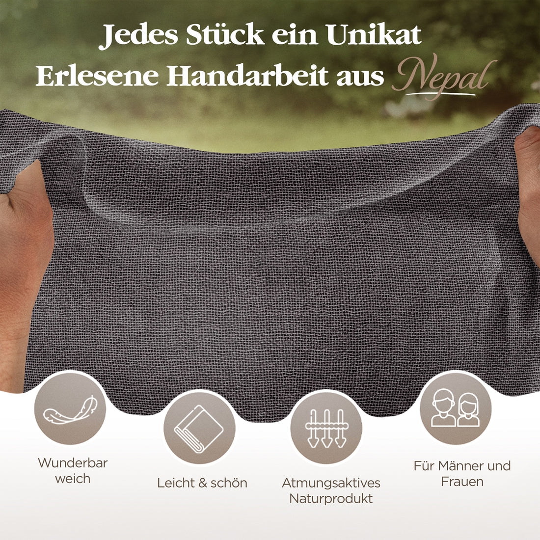 Kaschmirtuch schwarzgrau einfarbig