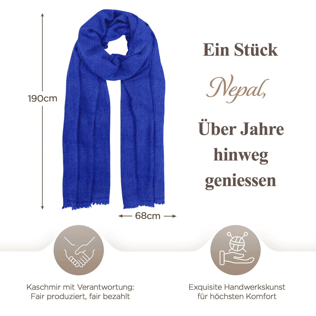 Kaschmirtuch blau einfarbig